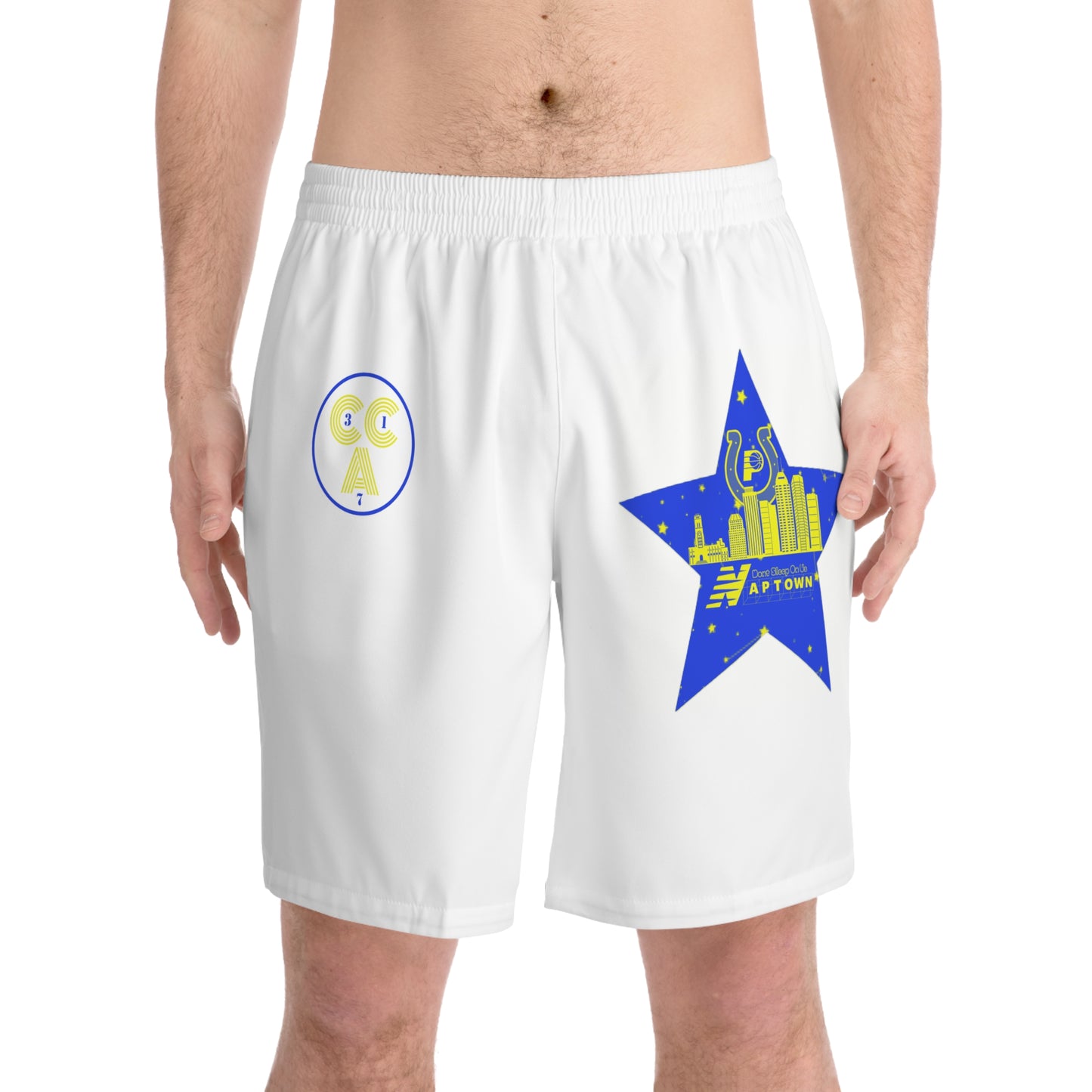 2 Cs Men's Elastic Beach Shorts (AOP)