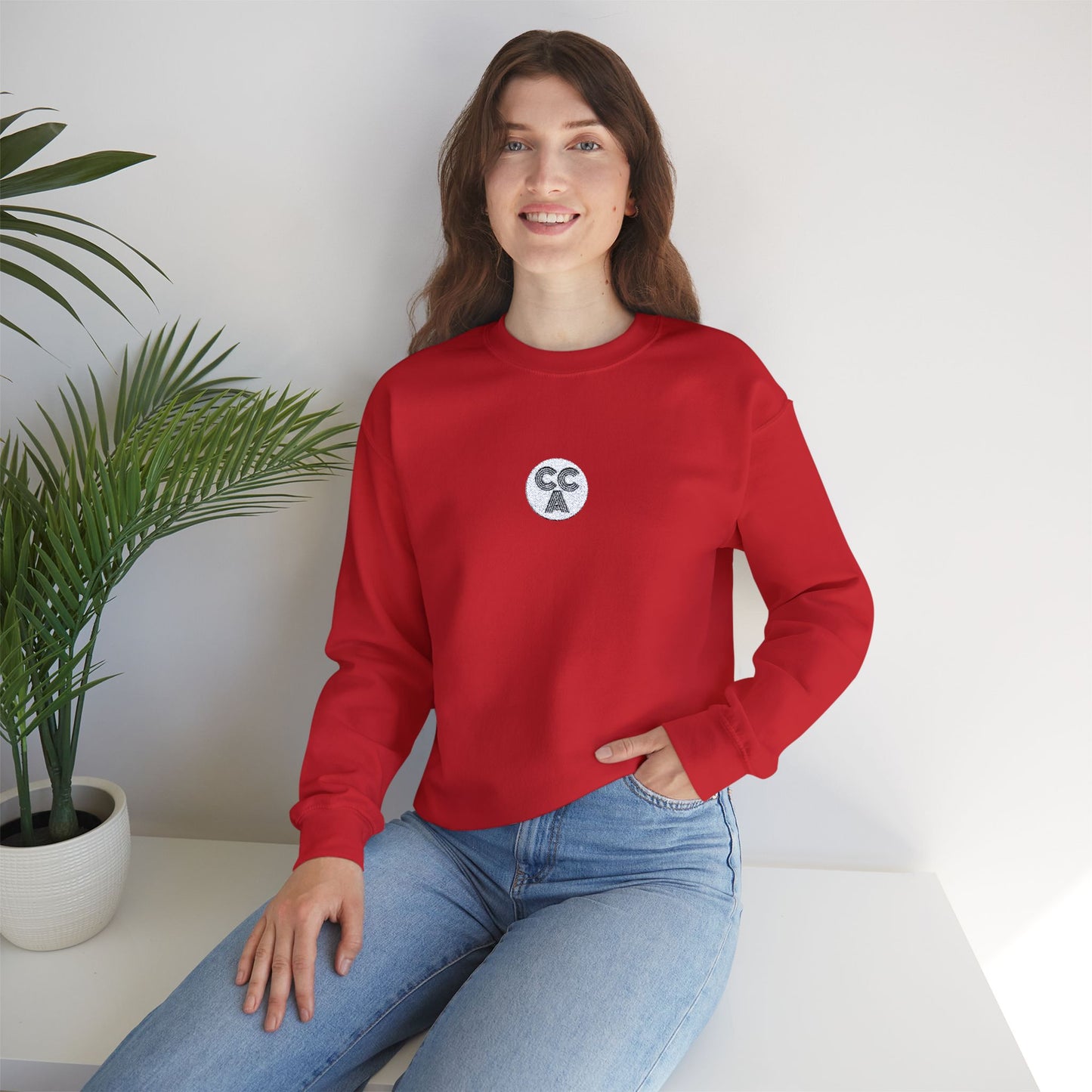 2 Cs Embroidery Crewneck Sweatshirt