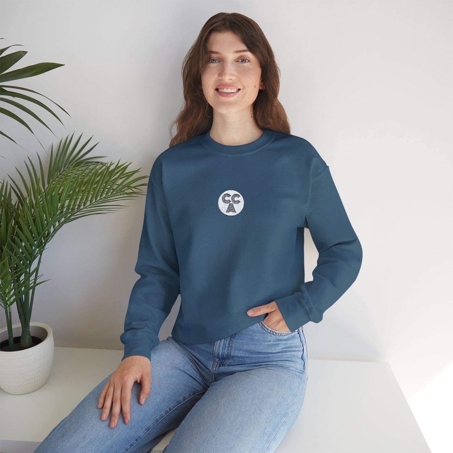 2 Cs Embroidery Crewneck Sweatshirt