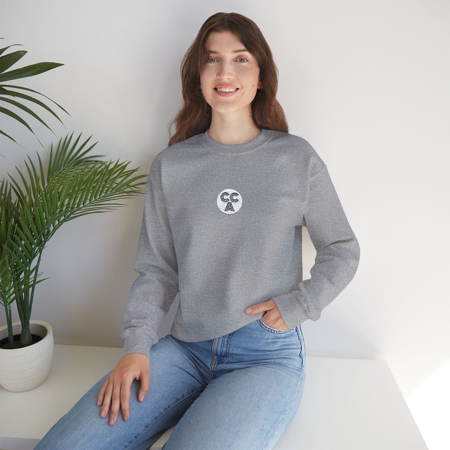 2 Cs Embroidery Crewneck Sweatshirt