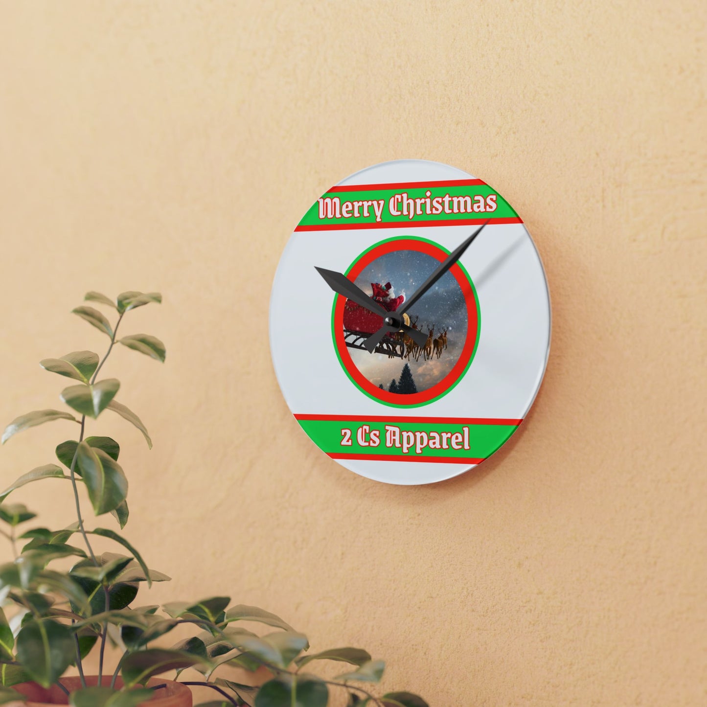 Xmas Acrylic Wall Clock