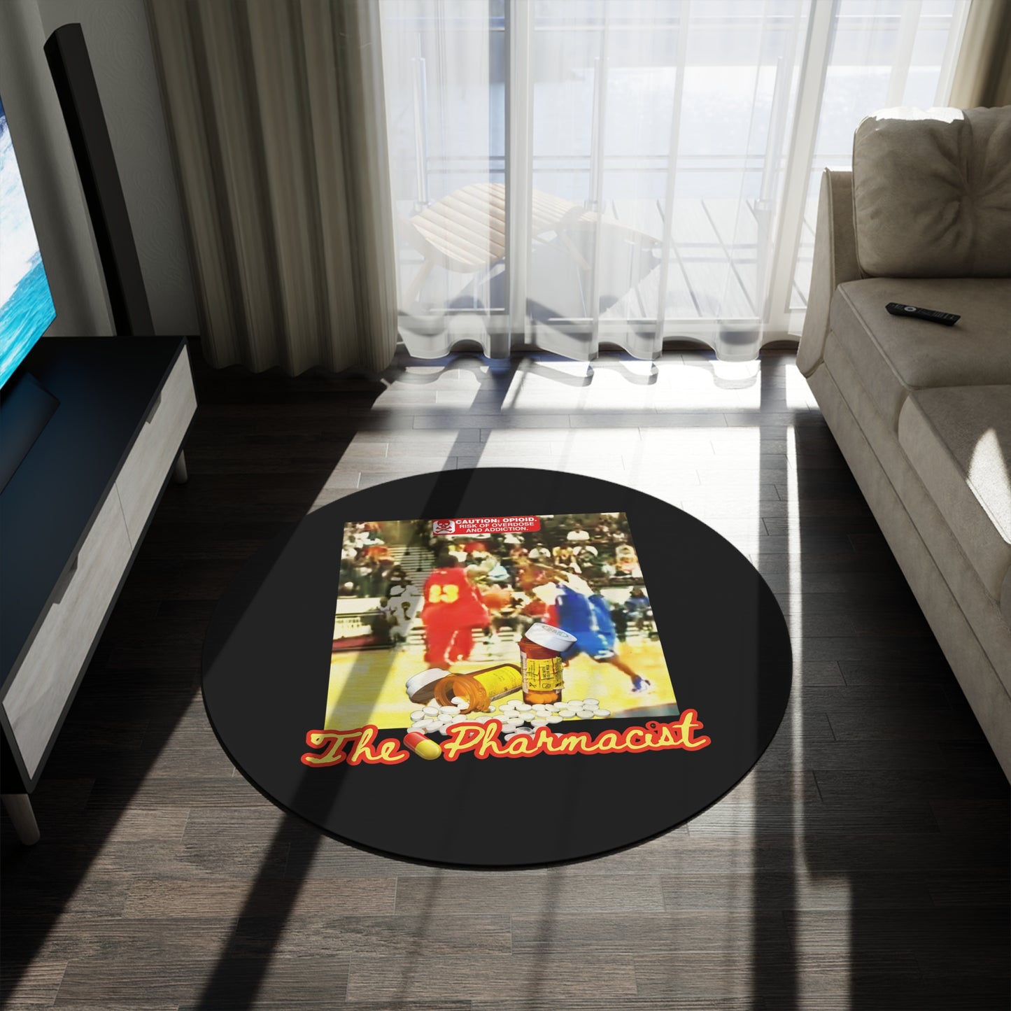 Blk Greatness Round Rug