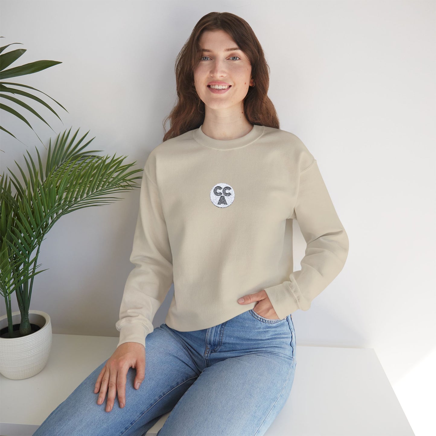 2 Cs Embroidery Crewneck Sweatshirt