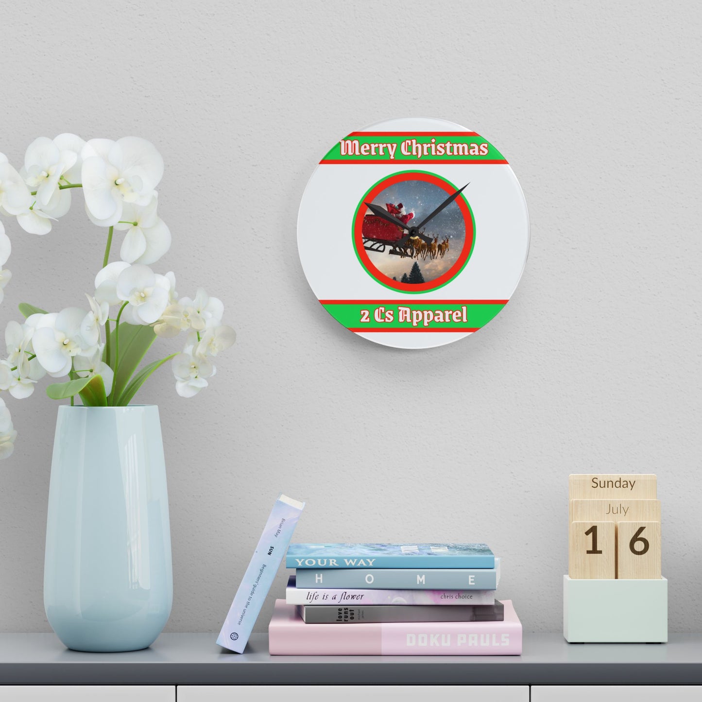 Xmas Acrylic Wall Clock