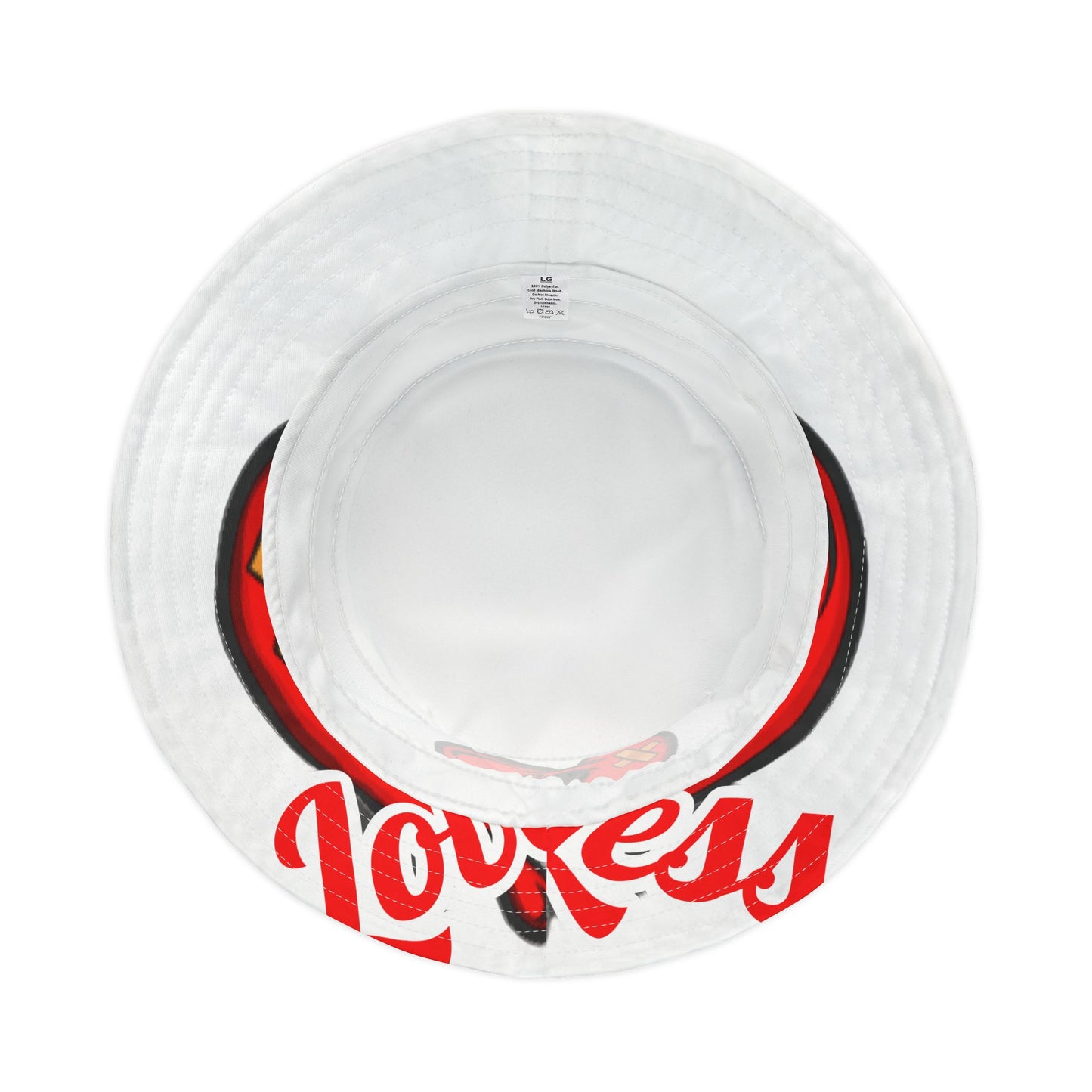 LoveLess Bucket Hat white (AOP)