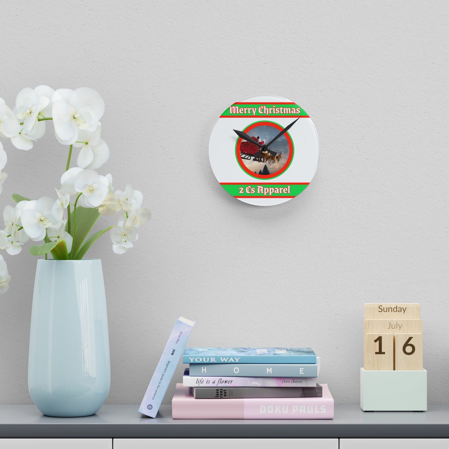 Xmas Acrylic Wall Clock