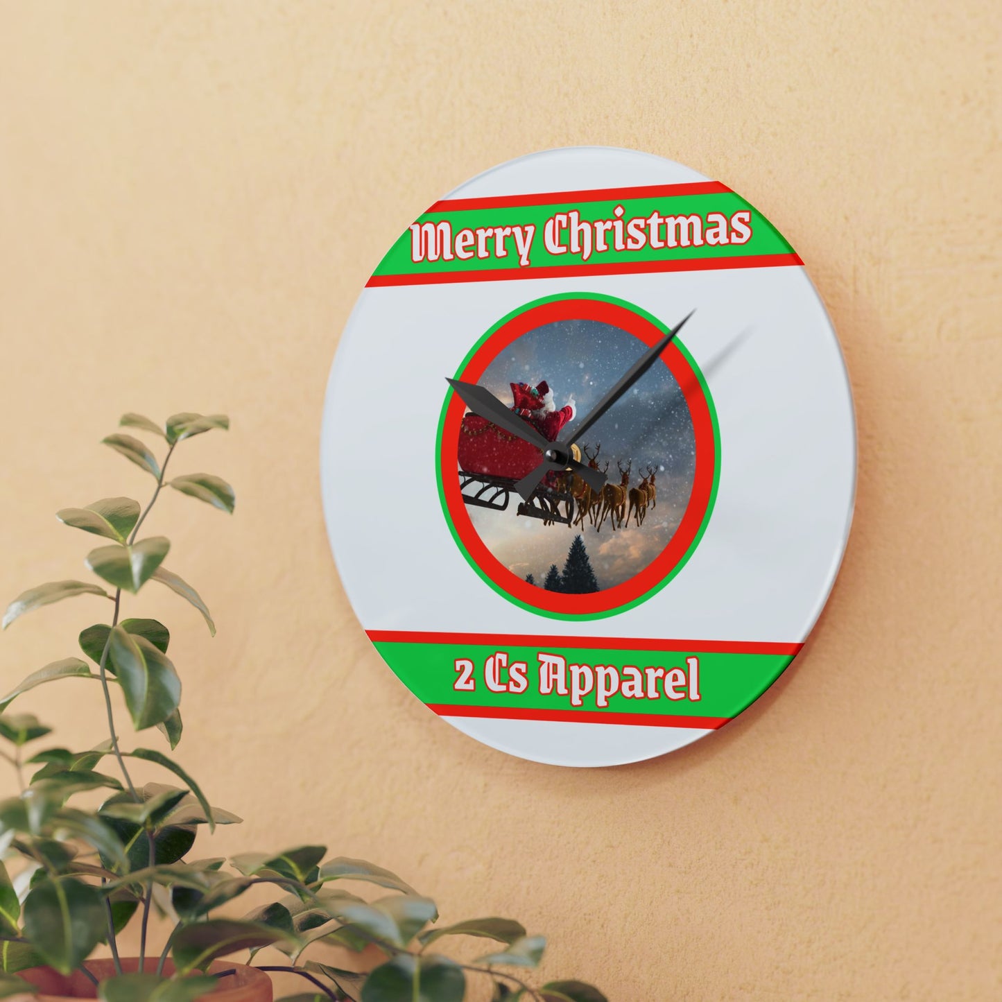 Xmas Acrylic Wall Clock