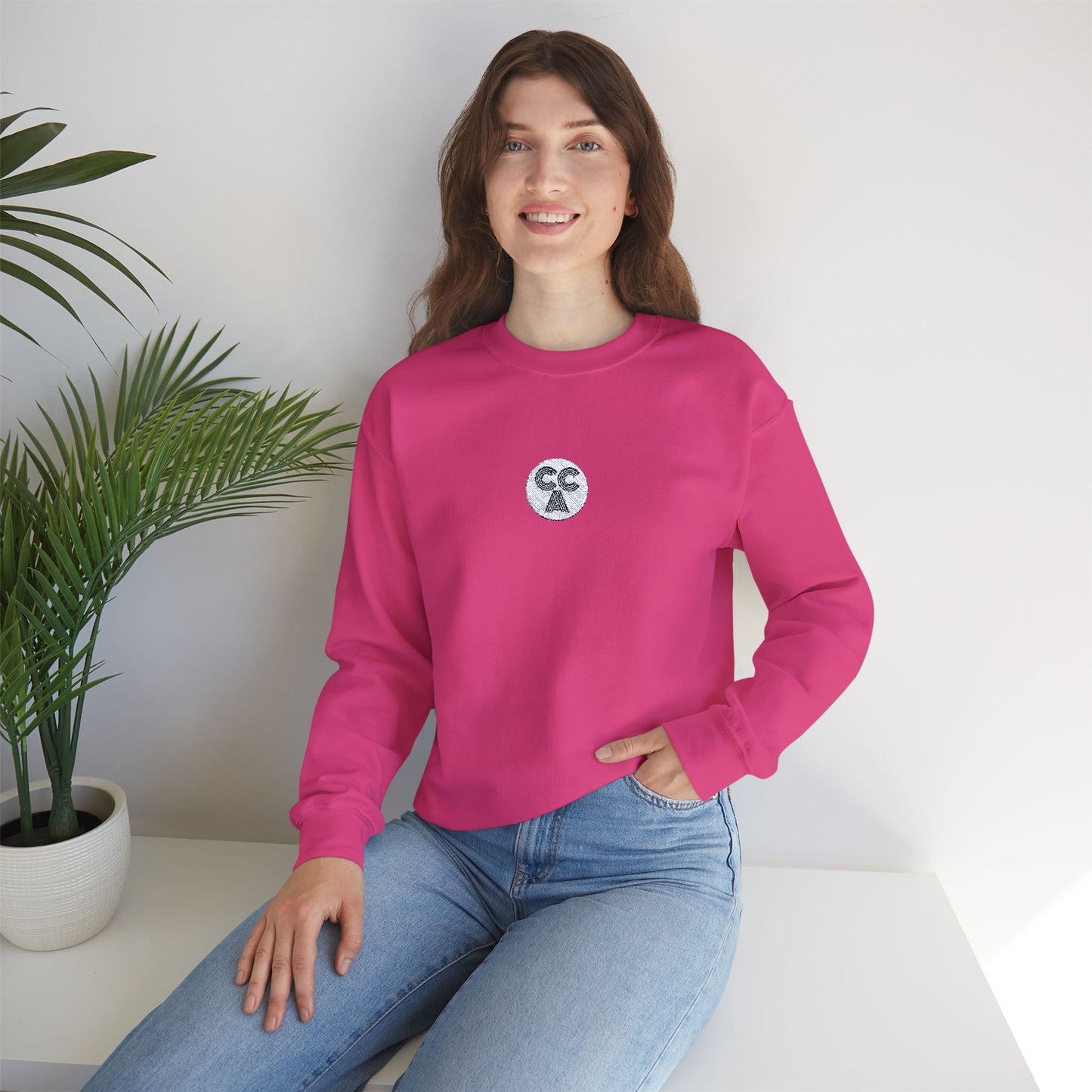 2 Cs Embroidery Crewneck Sweatshirt