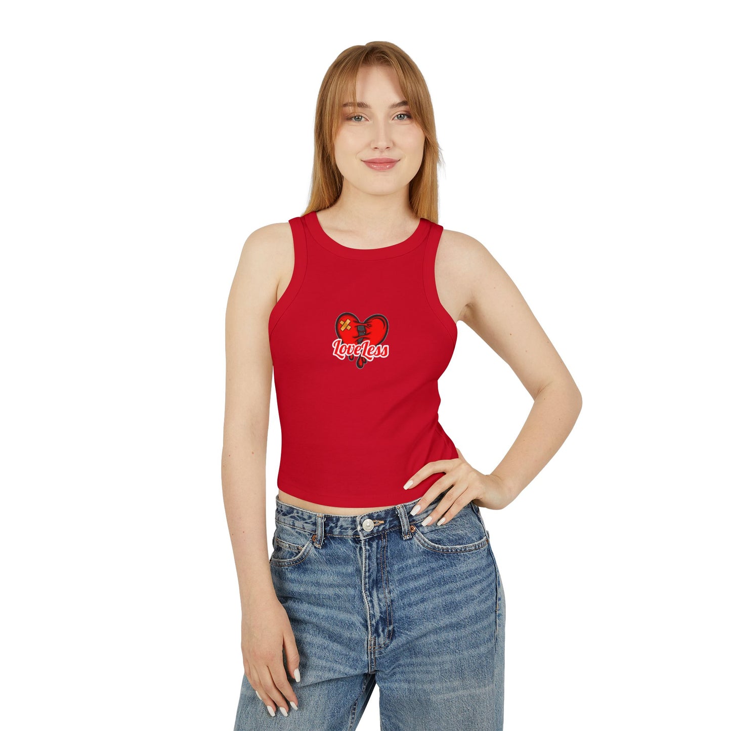 LoveLess Women's Micro Rib Racer Tank Top