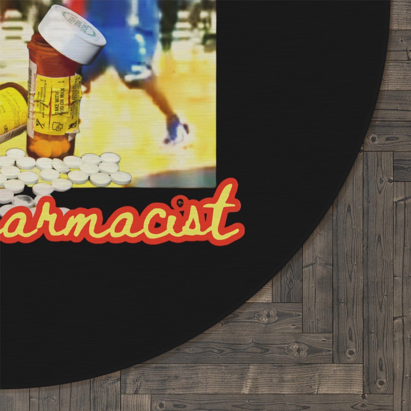 Blk Greatness Round Rug