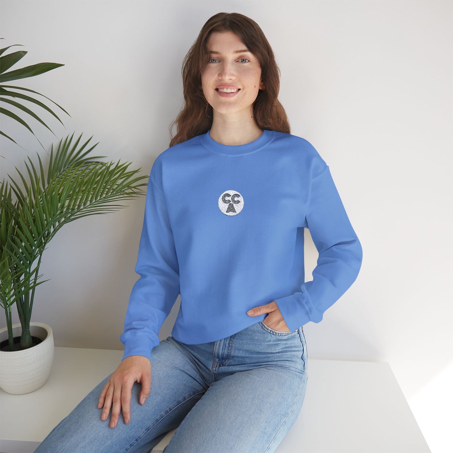 2 Cs Embroidery Crewneck Sweatshirt