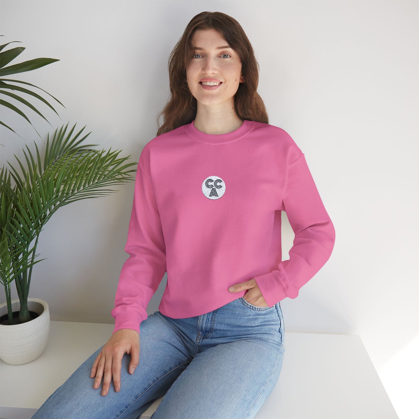 2 Cs Embroidery Crewneck Sweatshirt