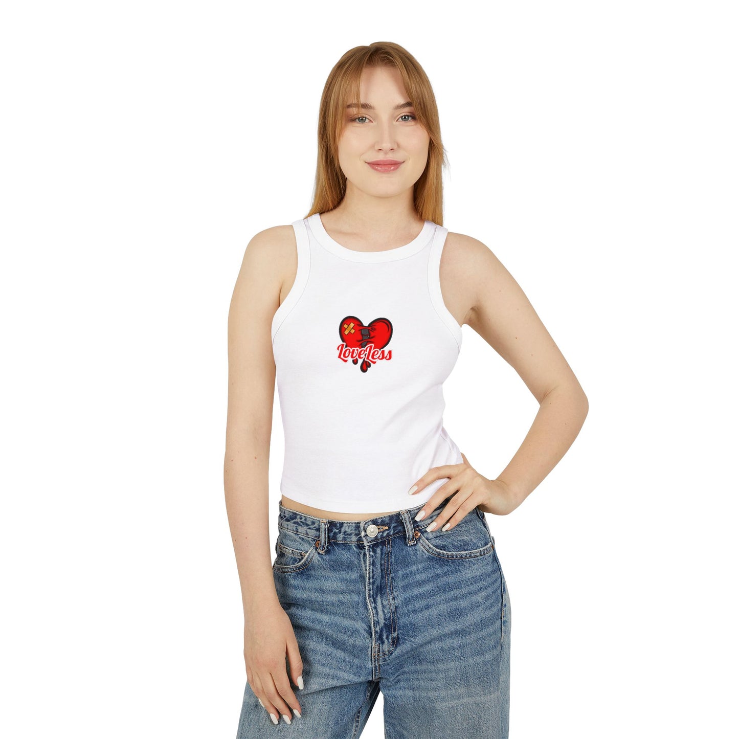 LoveLess Women's Micro Rib Racer Tank Top