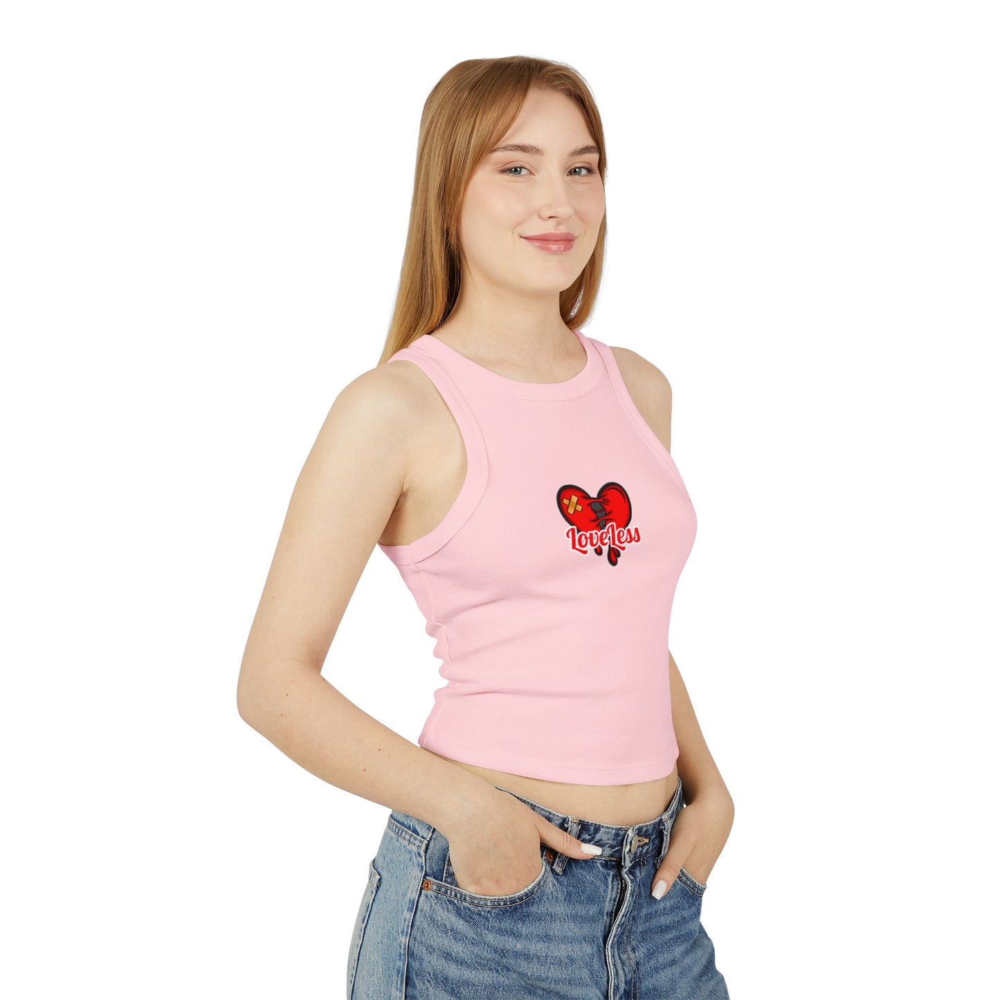 LoveLess Women's Micro Rib Racer Tank Top