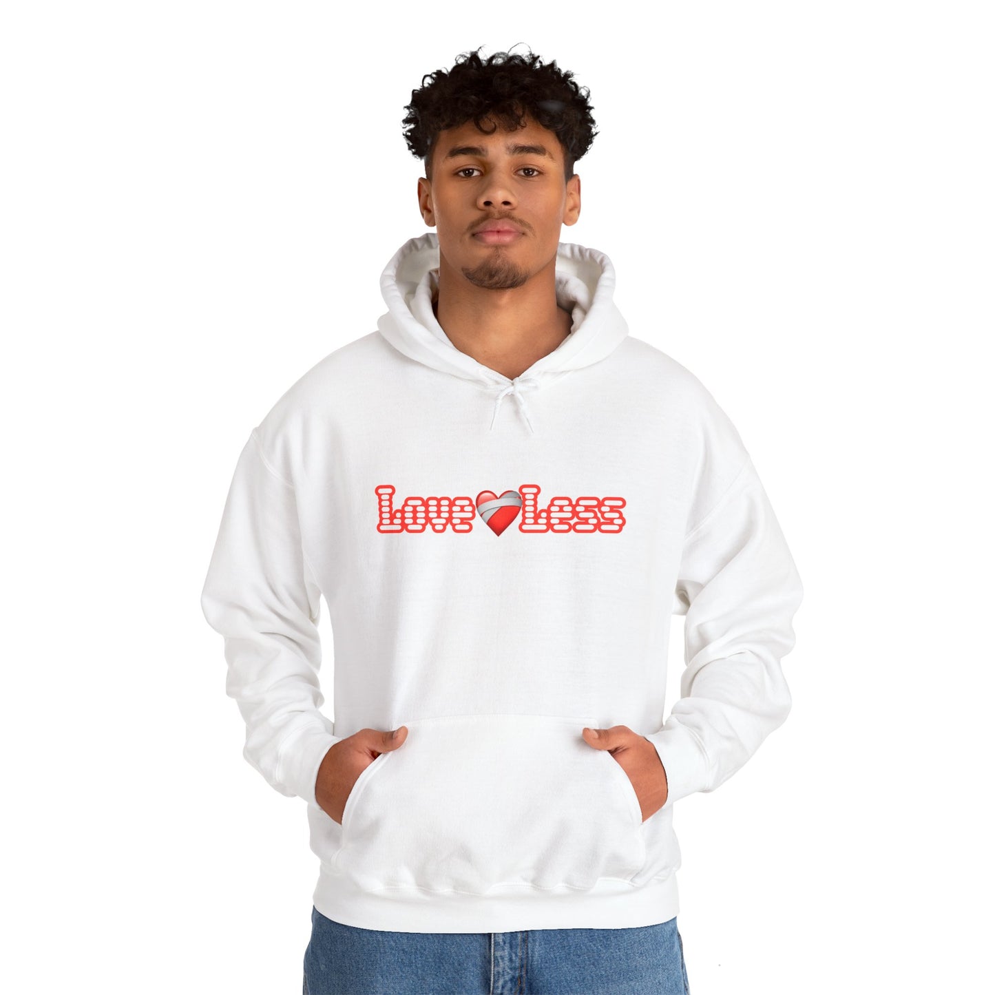 White LoveLess Hooded Sweatshirt