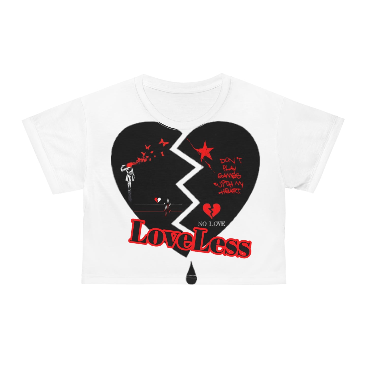 LoveLess Crop Tee (AOP)