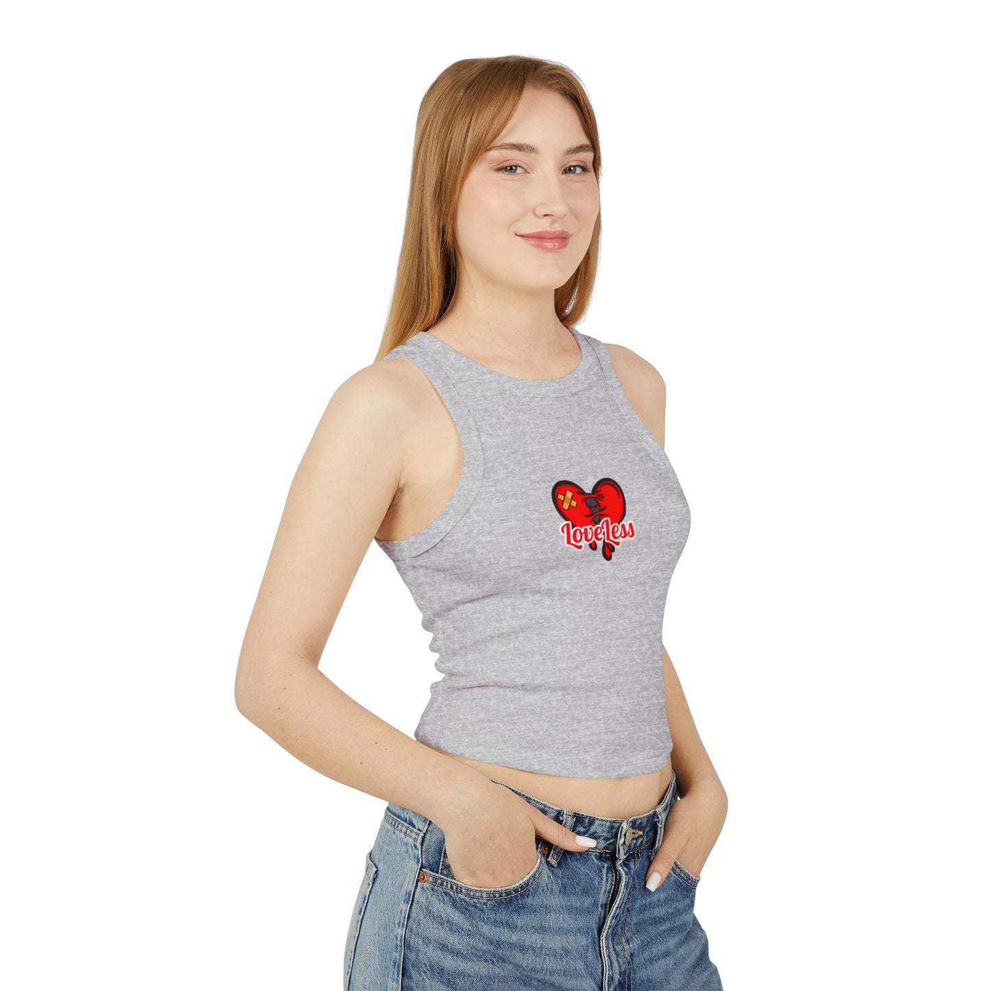 LoveLess Women's Micro Rib Racer Tank Top