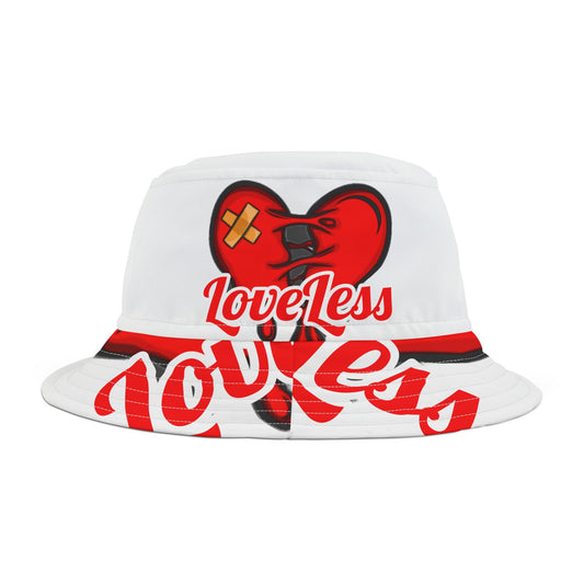 LoveLess Bucket Hat white (AOP)