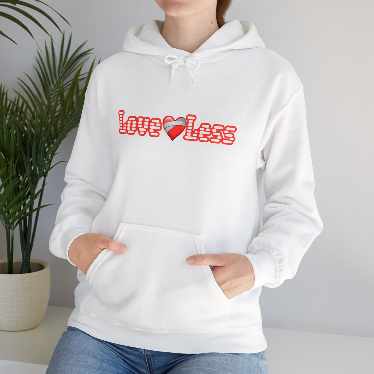 White LoveLess Hooded Sweatshirt