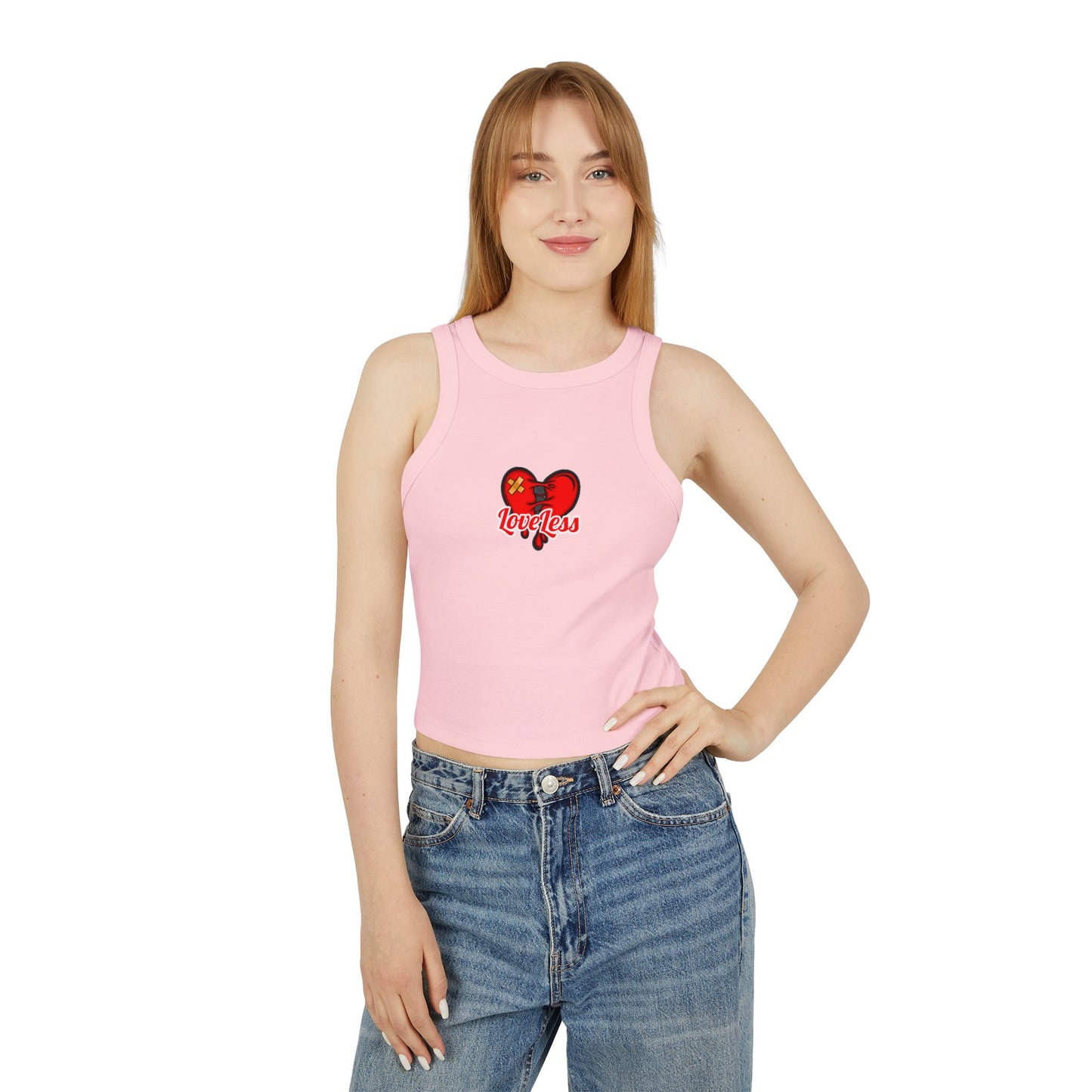 LoveLess Women's Micro Rib Racer Tank Top