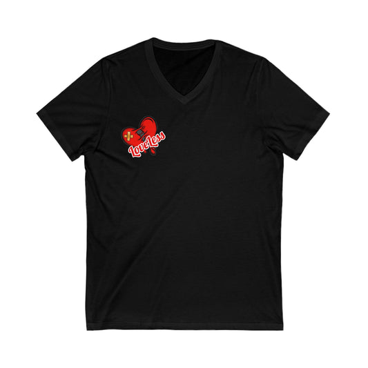 LoveLess Jersey Short Sleeve V-Neck Tee